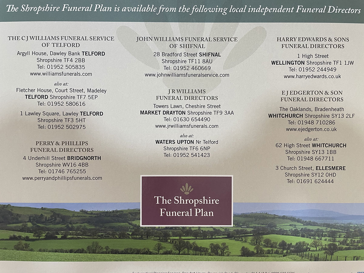 Information about funeral directors